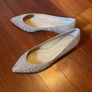 Betsy Johnson “ Jude” rhinestone encrusted flats. Women size 9.5